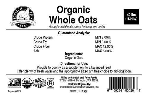 Scratch and Peck Feeds Cluckin’ Good Organic Oats