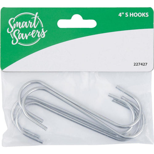Smart Savers 4 In. Zinc Open S Hook (4-Pack)